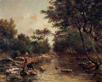  Camille Oil Painting - On the Banks of the River scenery Paul Camille Guigou
